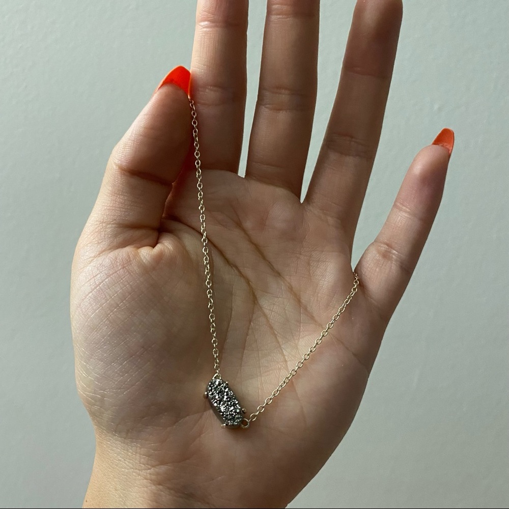 Kendra Scott Ever Necklace Platinum Drusy